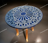Lapis Lazuli Table Top – Luxury Blue Gemstone Furniture – Unique Handmade Stone Accent Table Unique Handicrafts IND